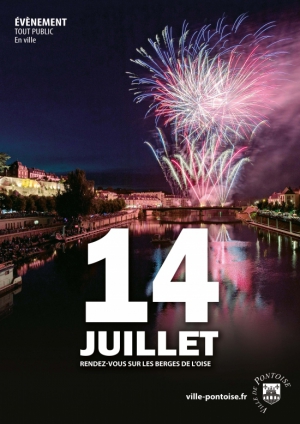 Fête Nationale à Pontoise : feu d'artifice du 14 juillet