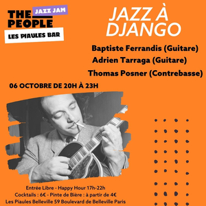 Jazz Jam Session "Jazz à Django" avec Baptiste Ferrandis, Adrien Tarraga et Thomas Posner