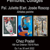 affiche Exposition peintures et collages...Josée Roscop, Juliette B'art, Paï...Au café Pradel !